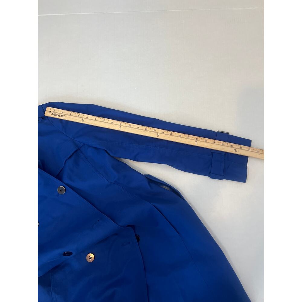Kenneth Cole Reaction Womens Belted Rain Trench Coat Blue Size Small - Picture 15 of 15
